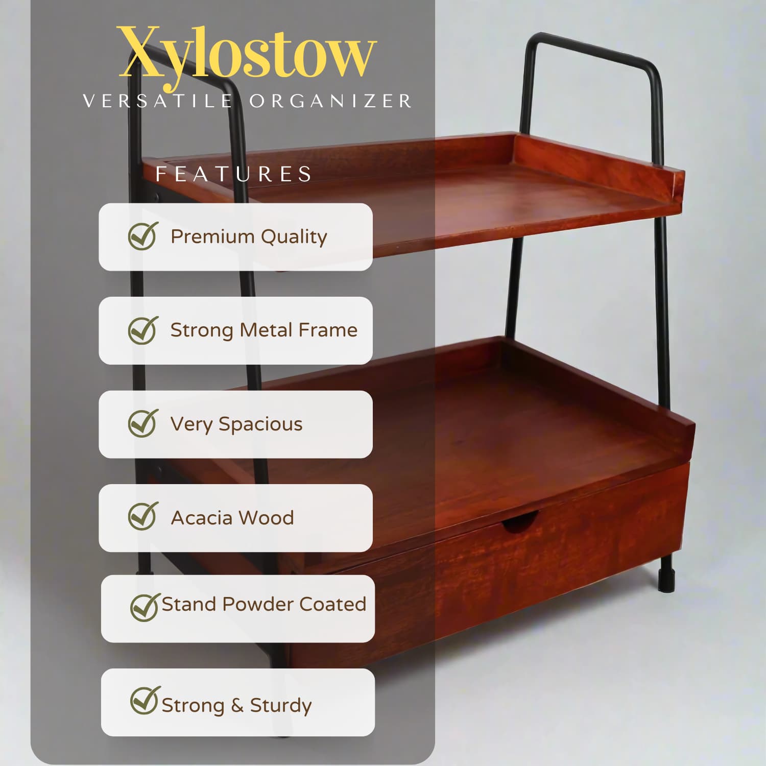 Loosebucket's Xylostow wooden kitchen organizer features of the product