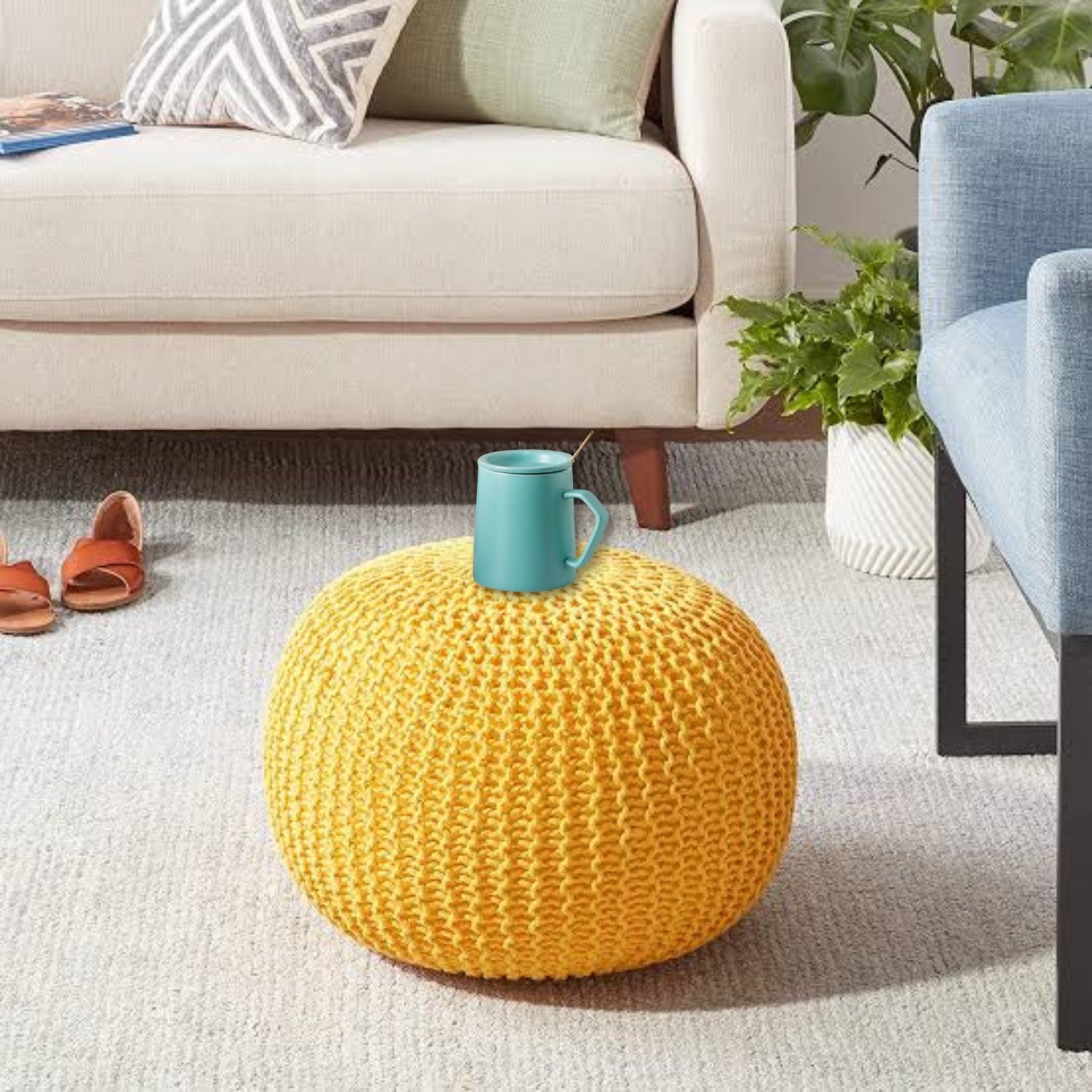 Round Ottoman Pouffe - LOOSEBUCKET